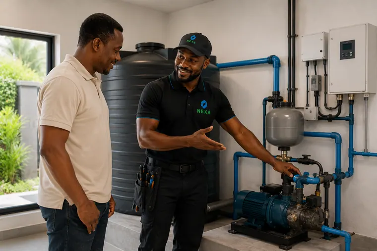 Installation de pompe à eau et forage à Douala